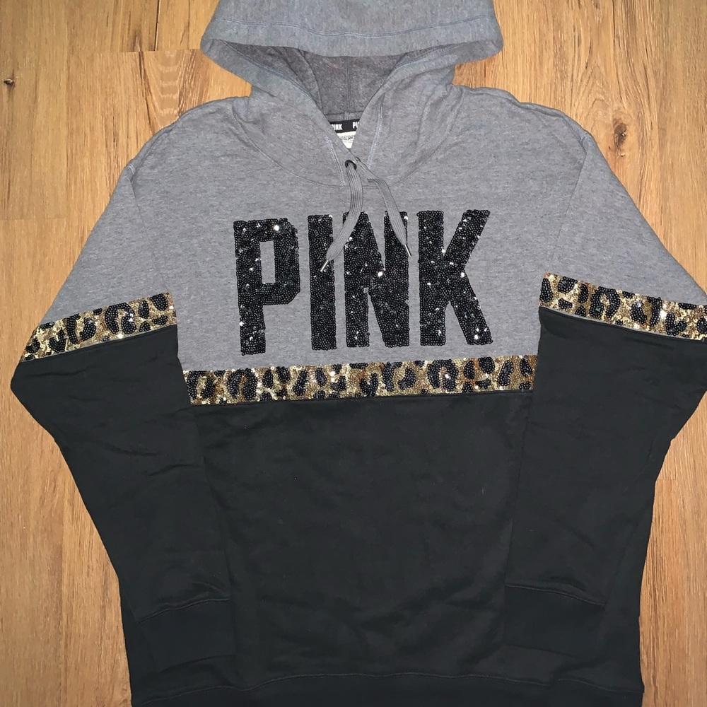 VS Pink Cheetah Bling Pullover Hoodie